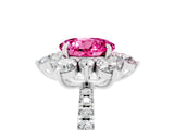 White gold Round Cut Cut Diamond Floral Halo Pave Band with Prong Setting_5