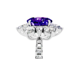 White gold Round Cut Cut Diamond Floral Halo Pave Band with Prong Setting_5