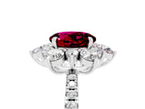 White gold Round Cut Cut Diamond Floral Halo Pave Band with Prong Setting_5