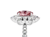White gold Round Cut Cut Diamond Floral Halo Pave Band with Prong Setting_5