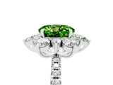 White gold Round Cut Cut Diamond Floral Halo Pave Band with Prong Setting_5