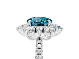White gold Round Cut Cut Diamond Floral Halo Pave Band with Prong Setting_5
