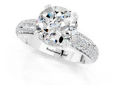 White gold Round Cut Cut Diamond Milgrain Marquise Band with Prong Setting_1