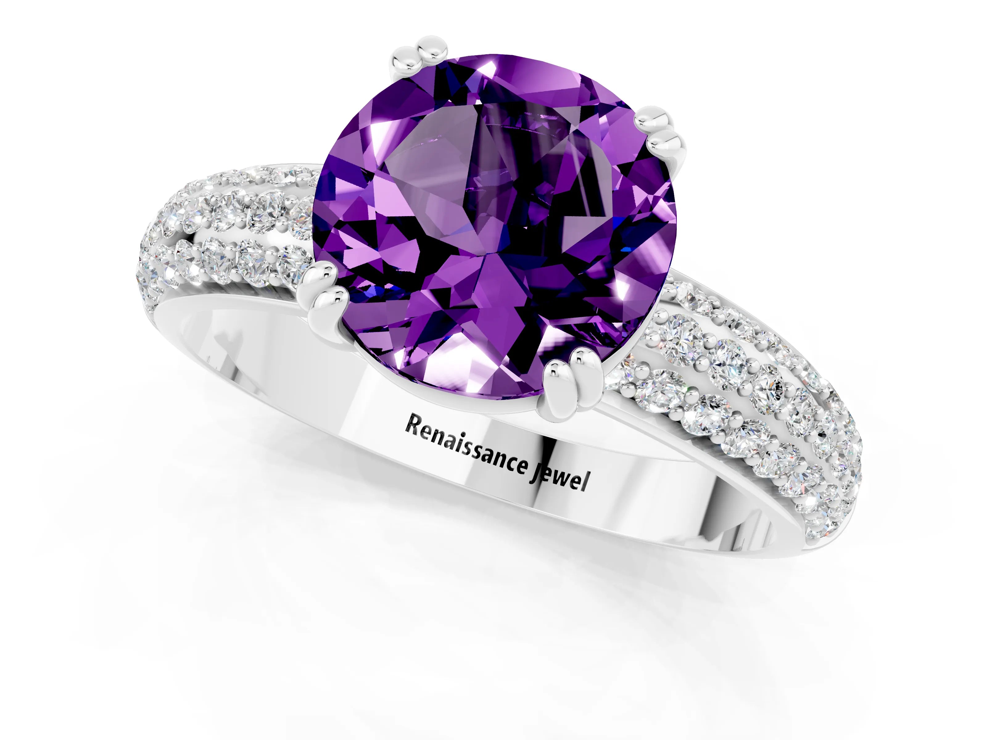 White gold Round Cut Cut Diamond Milgrain Marquise Band with Prong Setting_1