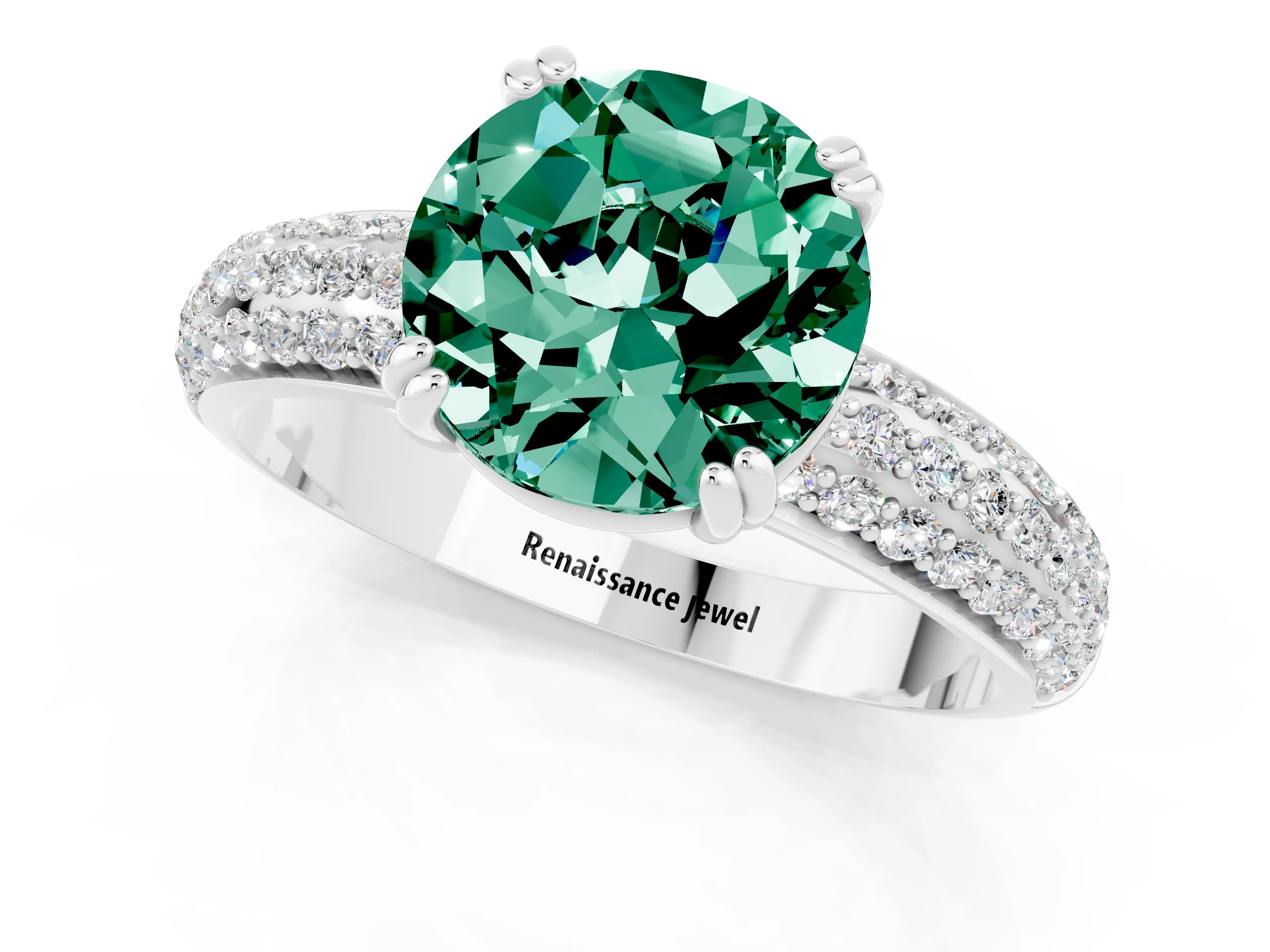White gold Round Cut Cut Diamond Milgrain Marquise Band with Prong Setting_1