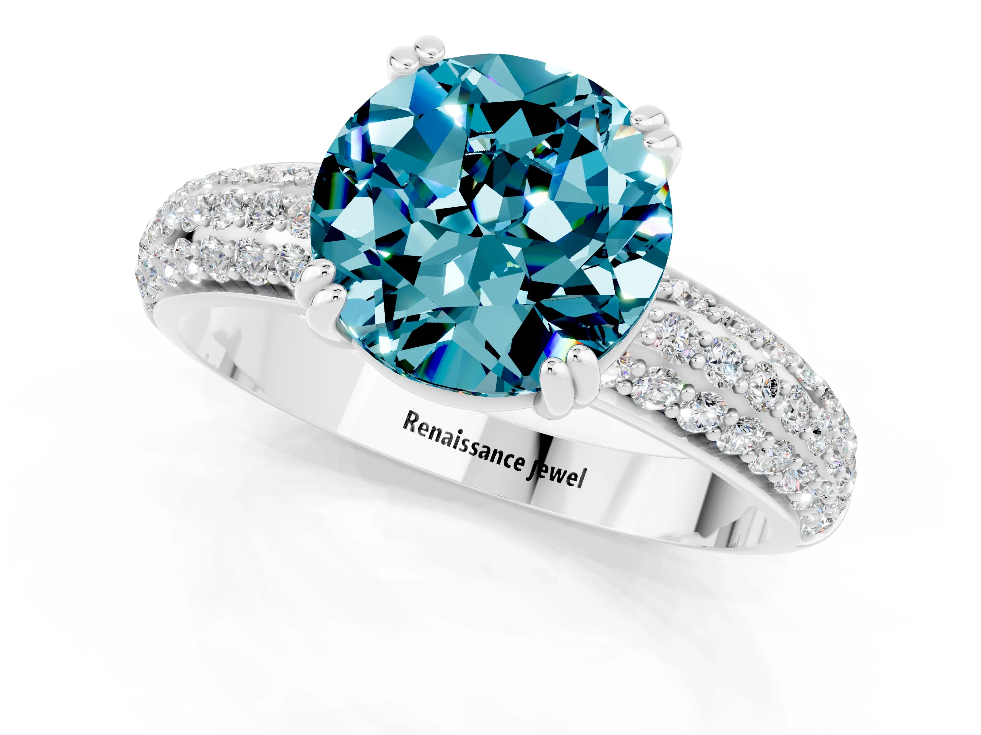White gold Round Cut Cut Diamond Milgrain Marquise Band with Prong Setting_1
