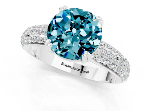 White gold Round Cut Cut Diamond Milgrain Marquise Band with Prong Setting_1