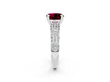 White gold Round Cut Cut Diamond Milgrain Marquise Band with Prong Setting_2
