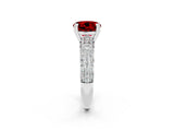 White gold Round Cut Cut Diamond Milgrain Marquise Band with Prong Setting_2