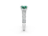 White gold Round Cut Cut Diamond Milgrain Marquise Band with Prong Setting_2