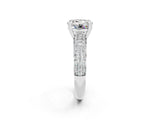 White gold Round Cut Cut Diamond Milgrain Marquise Band with Prong Setting_2