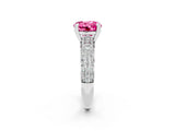 White gold Round Cut Cut Diamond Milgrain Marquise Band with Prong Setting_2