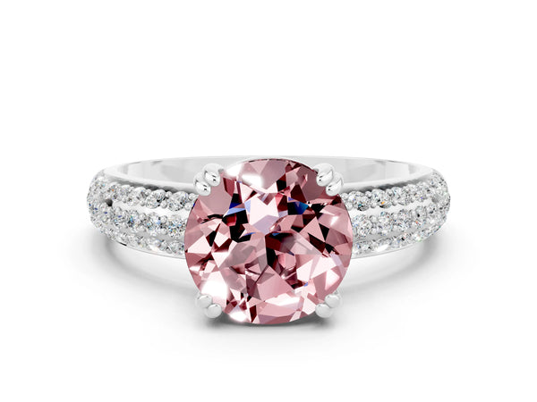 Silver Round Cut Cut Diamond Milgrain Marquise Band with Prong Setting