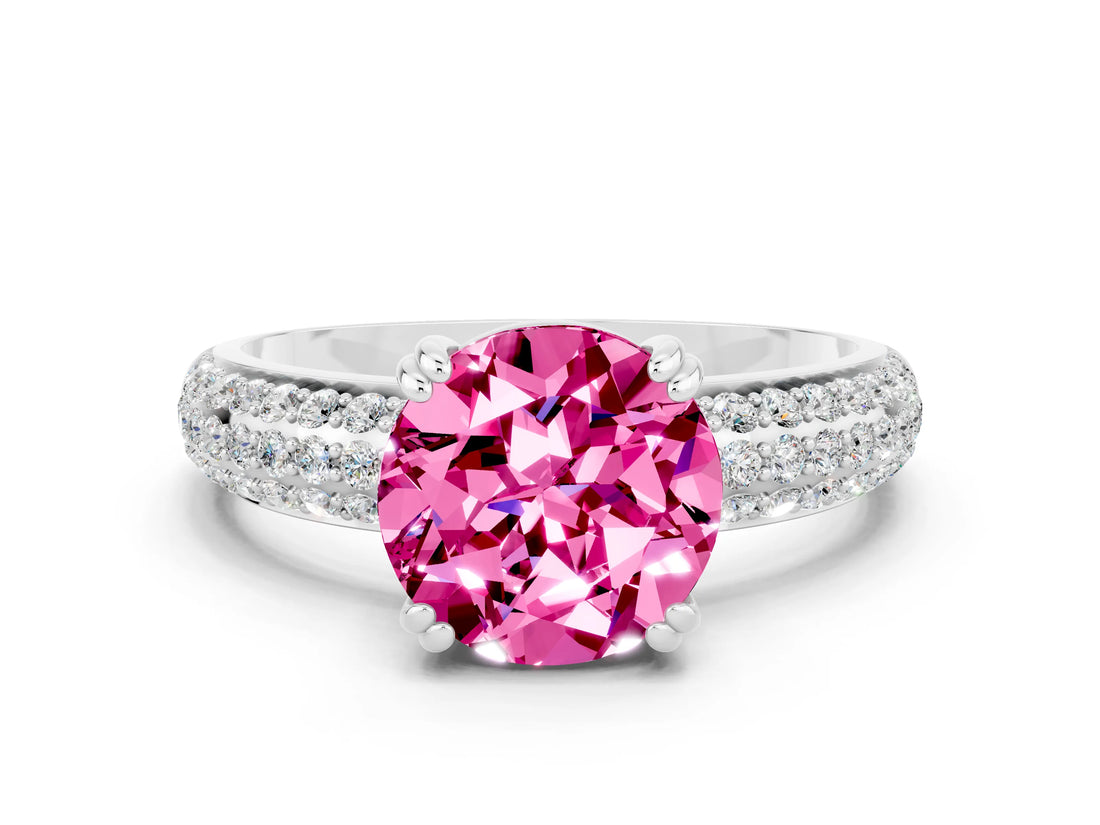 White gold Round Cut Cut Diamond Milgrain Marquise Band with Prong Setting