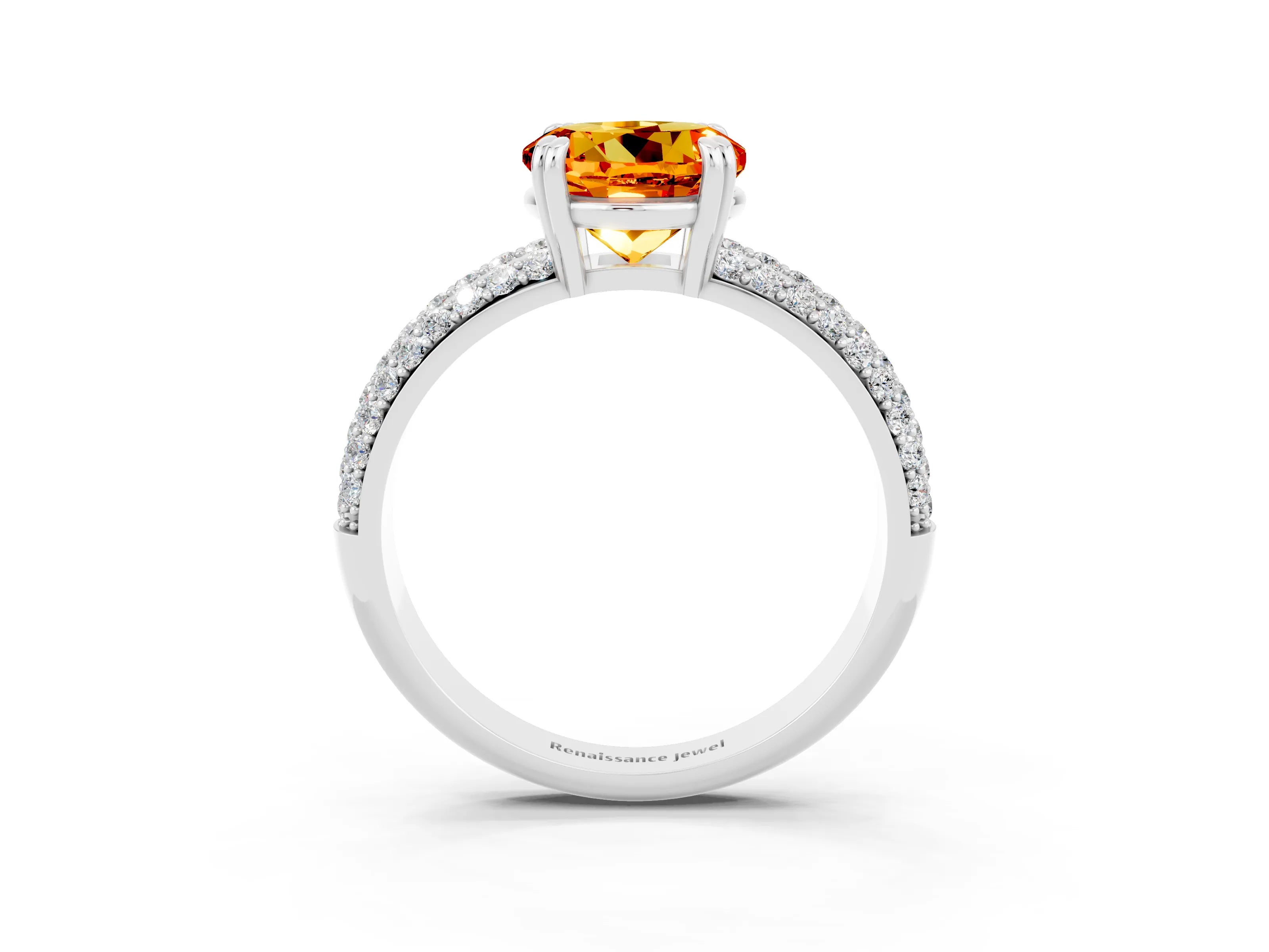 White gold Round Cut Cut Diamond Milgrain Marquise Band with Prong Setting_3
