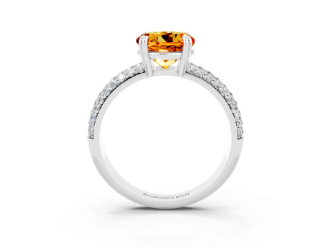 White gold Round Cut Cut Diamond Milgrain Marquise Band with Prong Setting_3