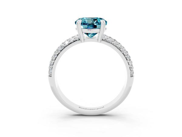 Platinum Round Cut Cut Diamond Milgrain Marquise Band with Prong Setting