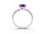 White gold Round Cut Cut Diamond Milgrain Marquise Band with Prong Setting_3