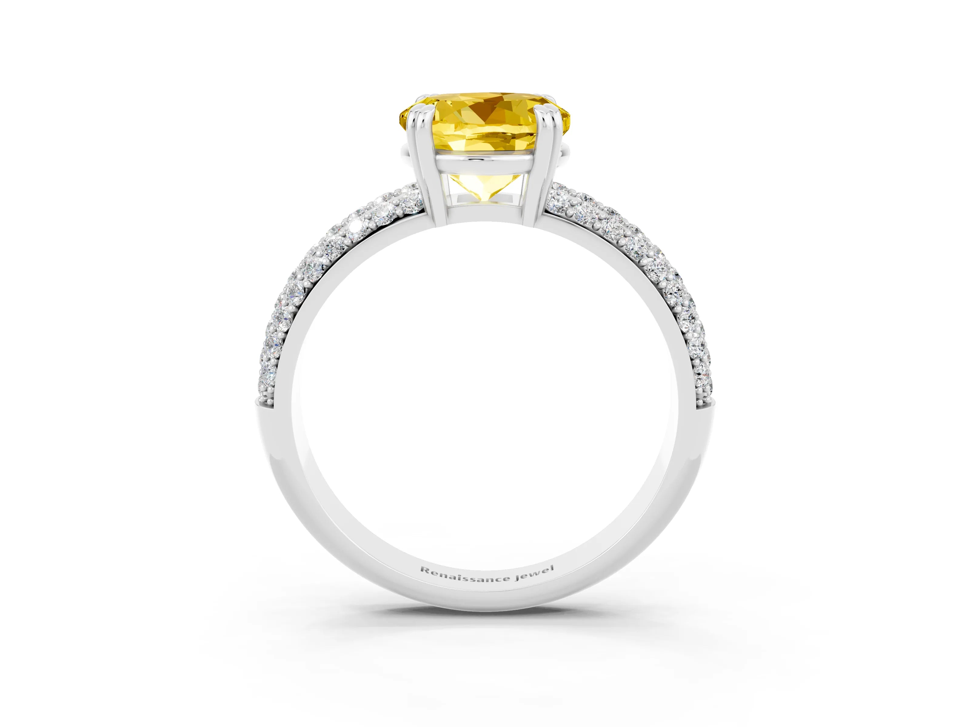 White gold Round Cut Cut Diamond Milgrain Marquise Band with Prong Setting_3