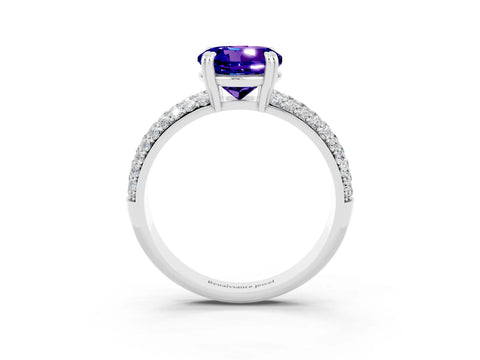 White gold Round Cut Cut Diamond Milgrain Marquise Band with Prong Setting_3