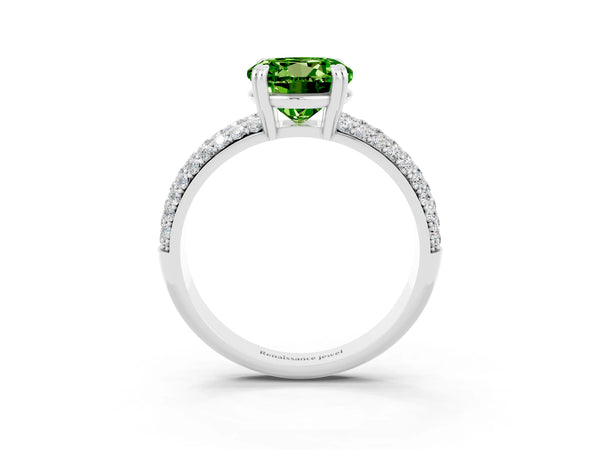 Silver Round Cut Cut Diamond Milgrain Marquise Band with Prong Setting
