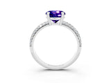 White gold Round Cut Cut Diamond Milgrain Marquise Band with Prong Setting_3