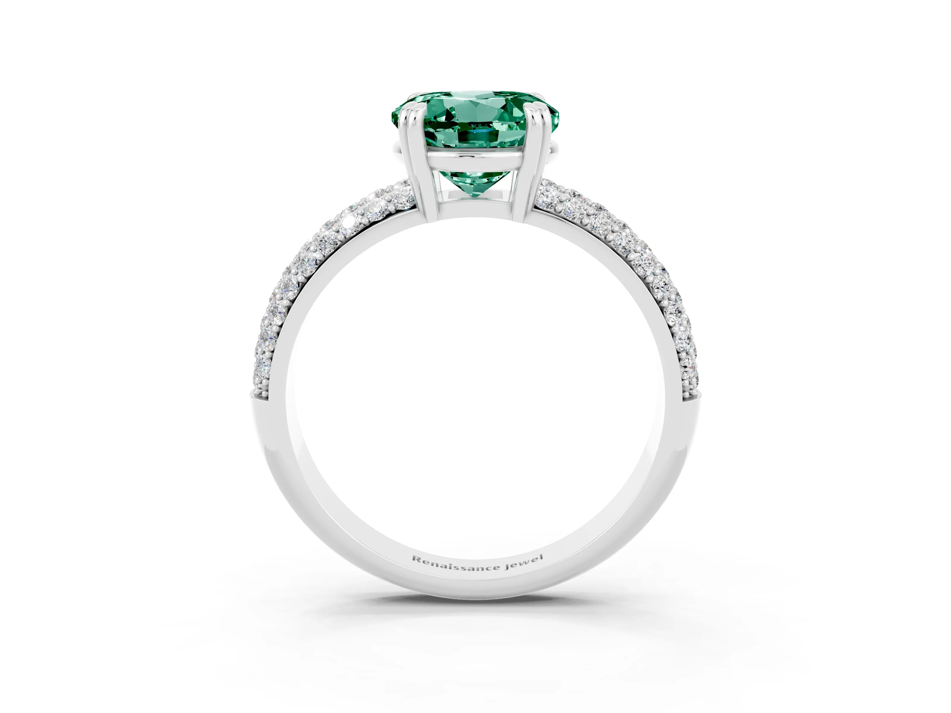 White gold Round Cut Cut Diamond Milgrain Marquise Band with Prong Setting_3