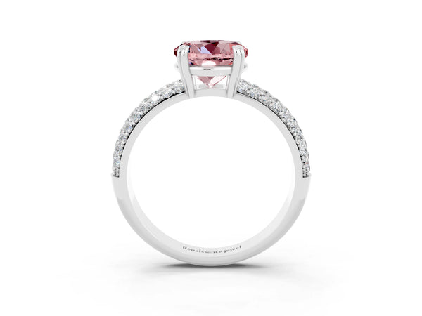 Platinum Round Cut Cut Diamond Milgrain Marquise Band with Prong Setting