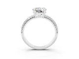 White gold Round Cut Cut Diamond Milgrain Marquise Band with Prong Setting_3