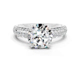 White gold Round Cut Cut Diamond Milgrain Marquise Band with Prong Setting