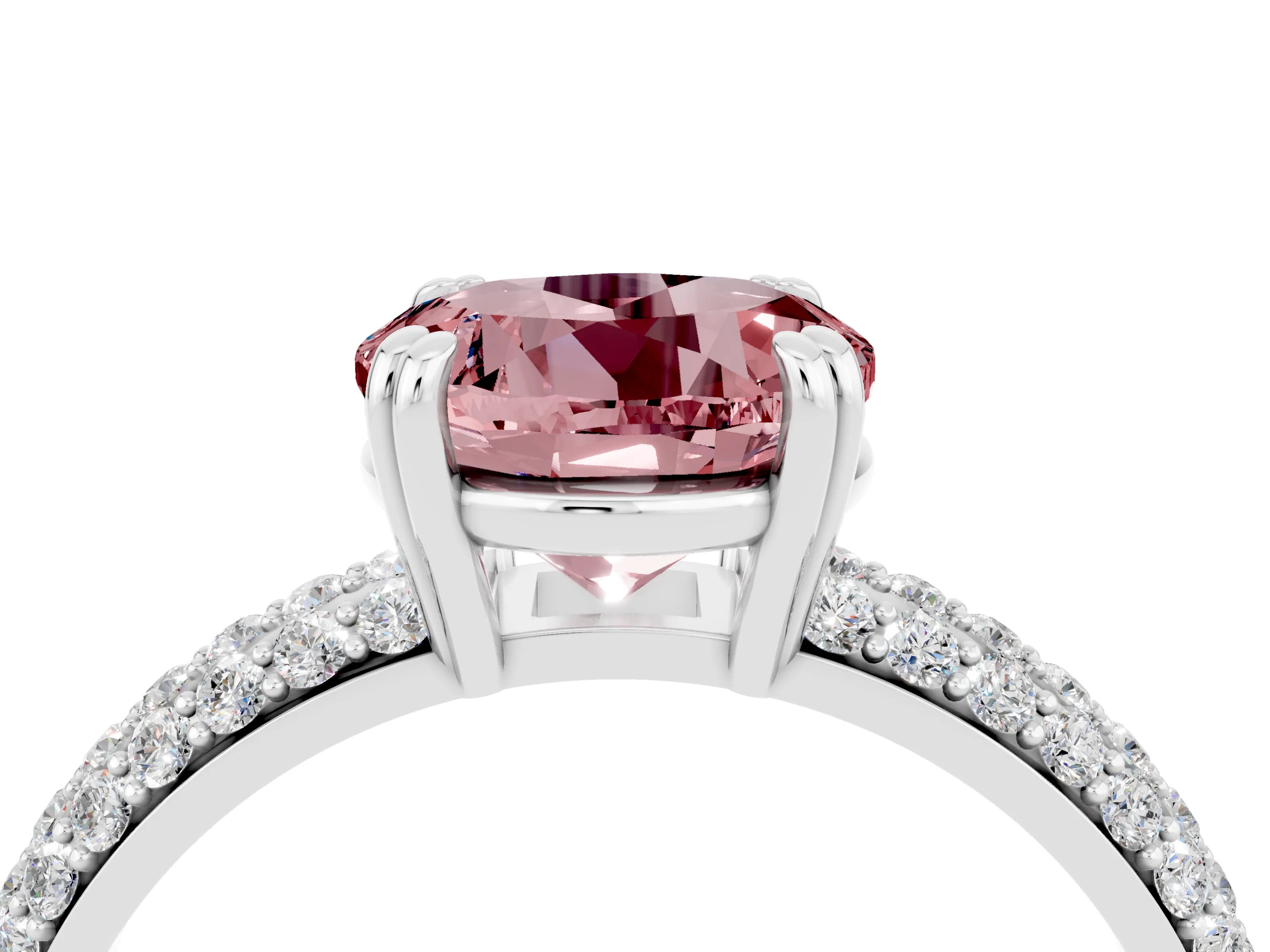 White gold Round Cut Cut Diamond Milgrain Marquise Band with Prong Setting_4