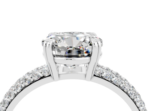 White gold Round Cut Cut Diamond Milgrain Marquise Band with Prong Setting_4