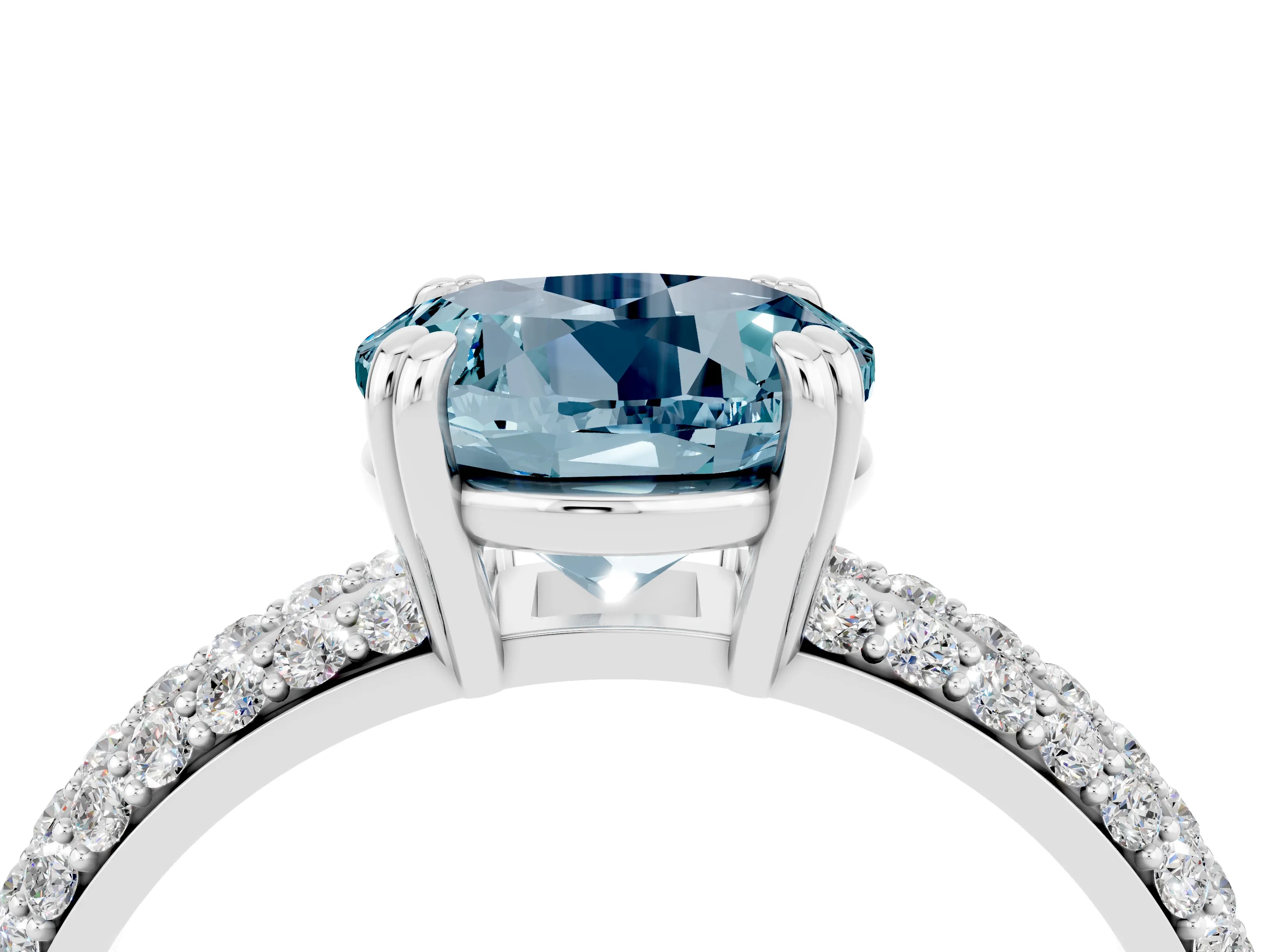 White gold Round Cut Cut Diamond Milgrain Marquise Band with Prong Setting_4