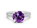 White gold Round Cut Cut Diamond Milgrain Marquise Band with Prong Setting