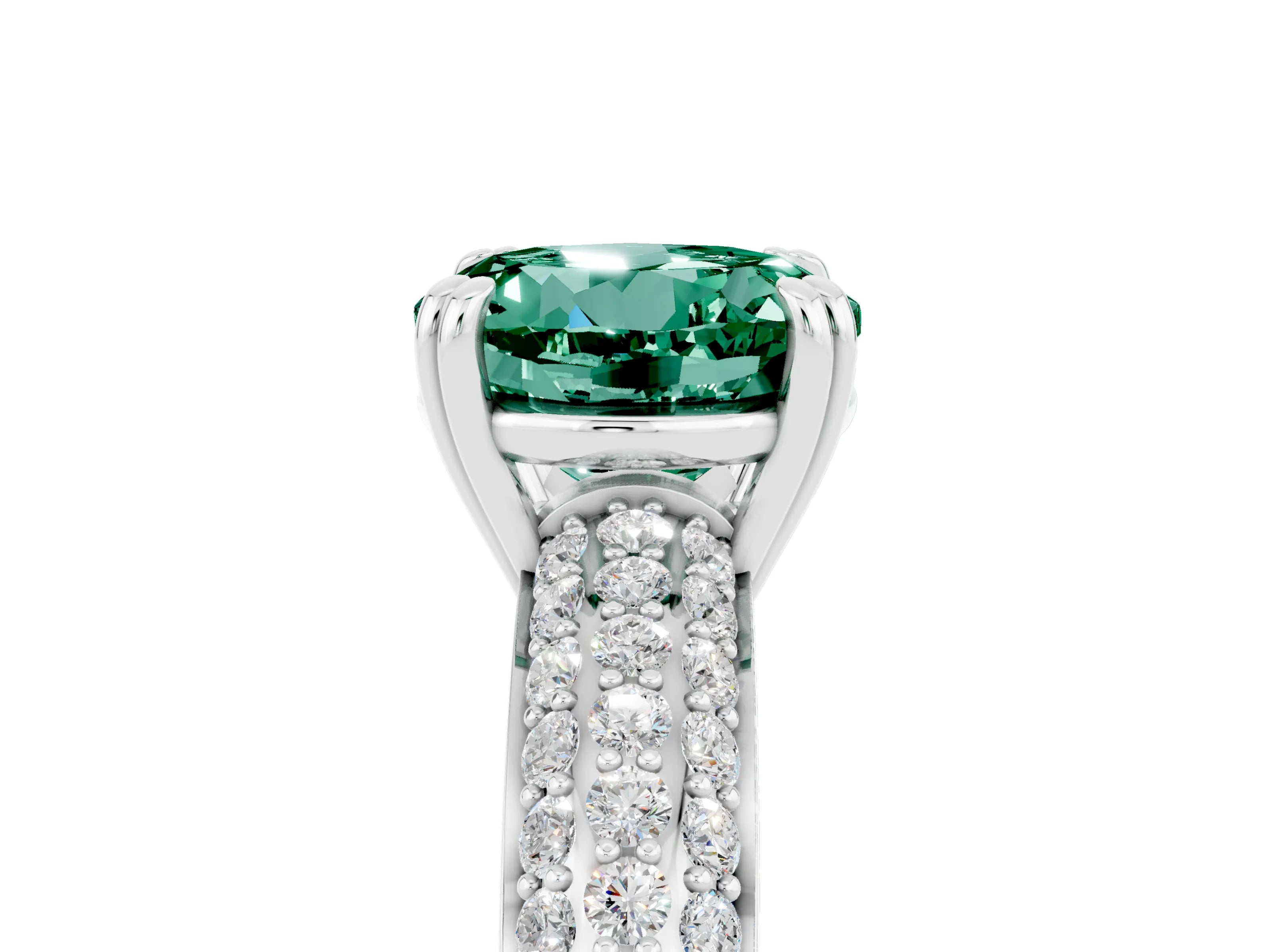 White gold Round Cut Cut Diamond Milgrain Marquise Band with Prong Setting_5