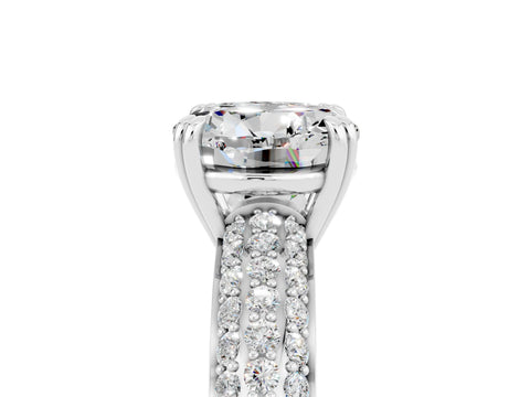 White gold Round Cut Cut Diamond Milgrain Marquise Band with Prong Setting_5