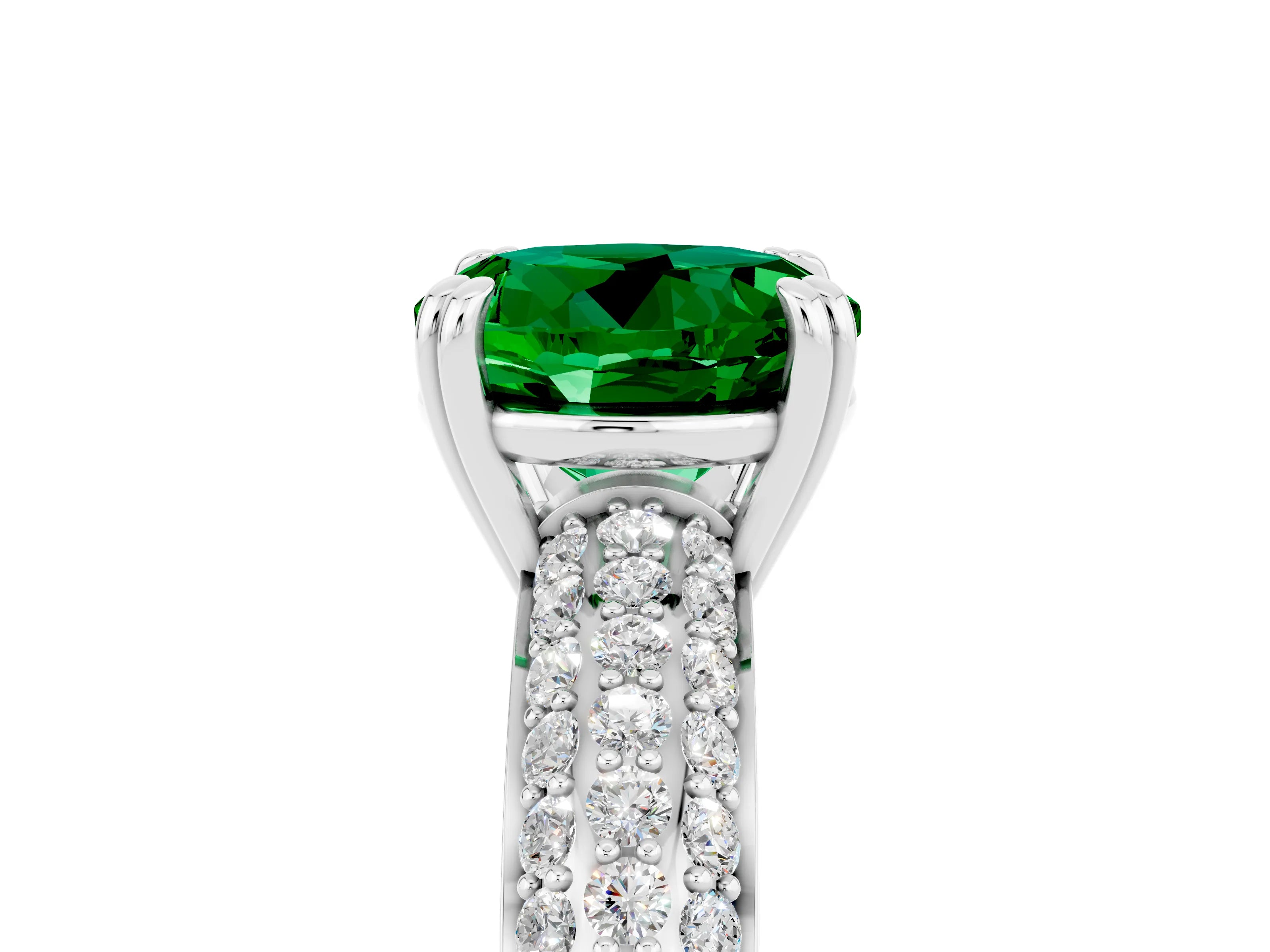 White gold Round Cut Cut Diamond Milgrain Marquise Band with Prong Setting_5