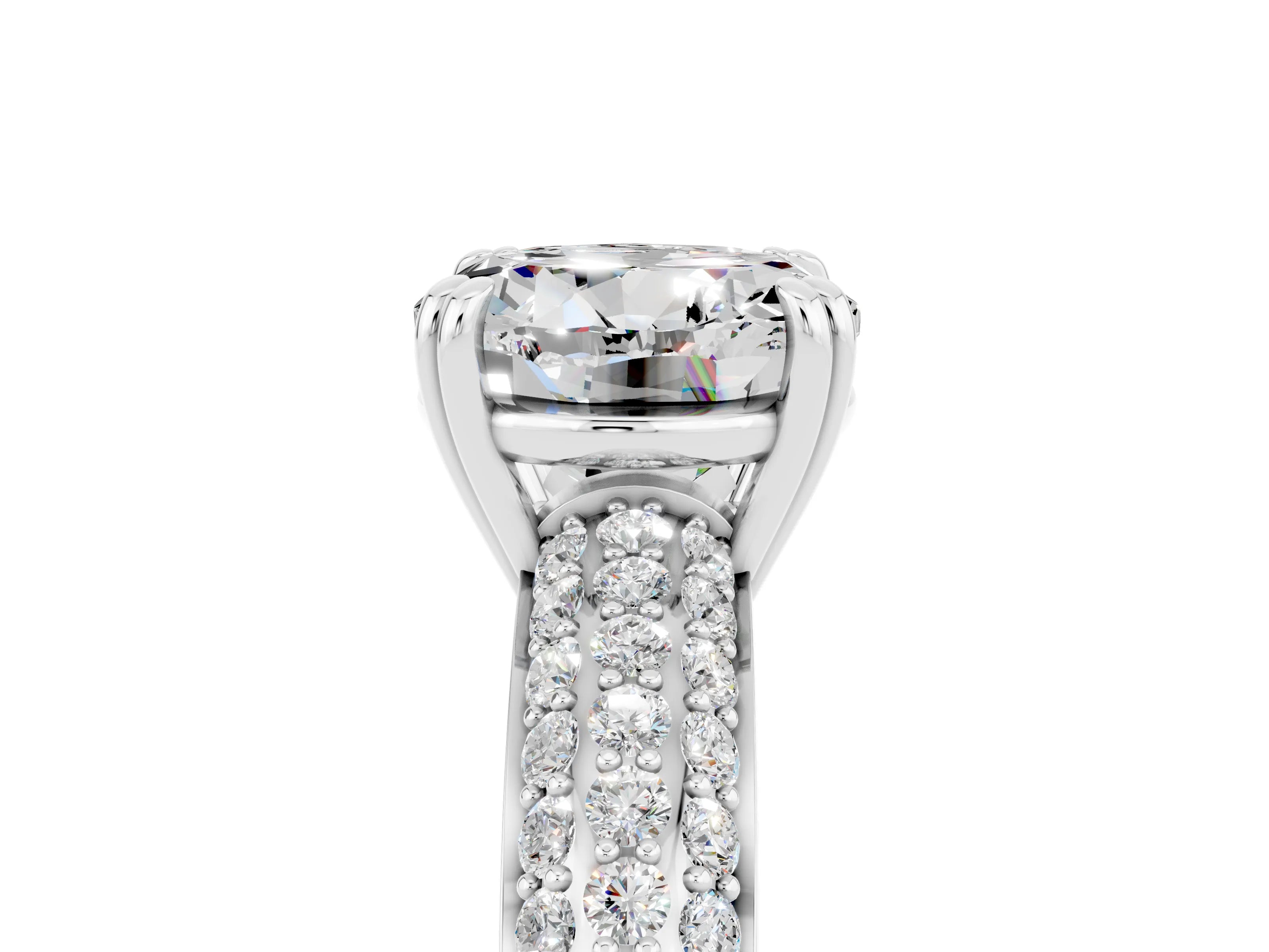 White gold Round Cut Cut Diamond Milgrain Marquise Band with Prong Setting_5