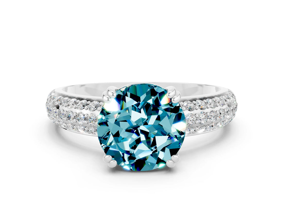 White gold Round Cut Cut Diamond Milgrain Marquise Band with Prong Setting