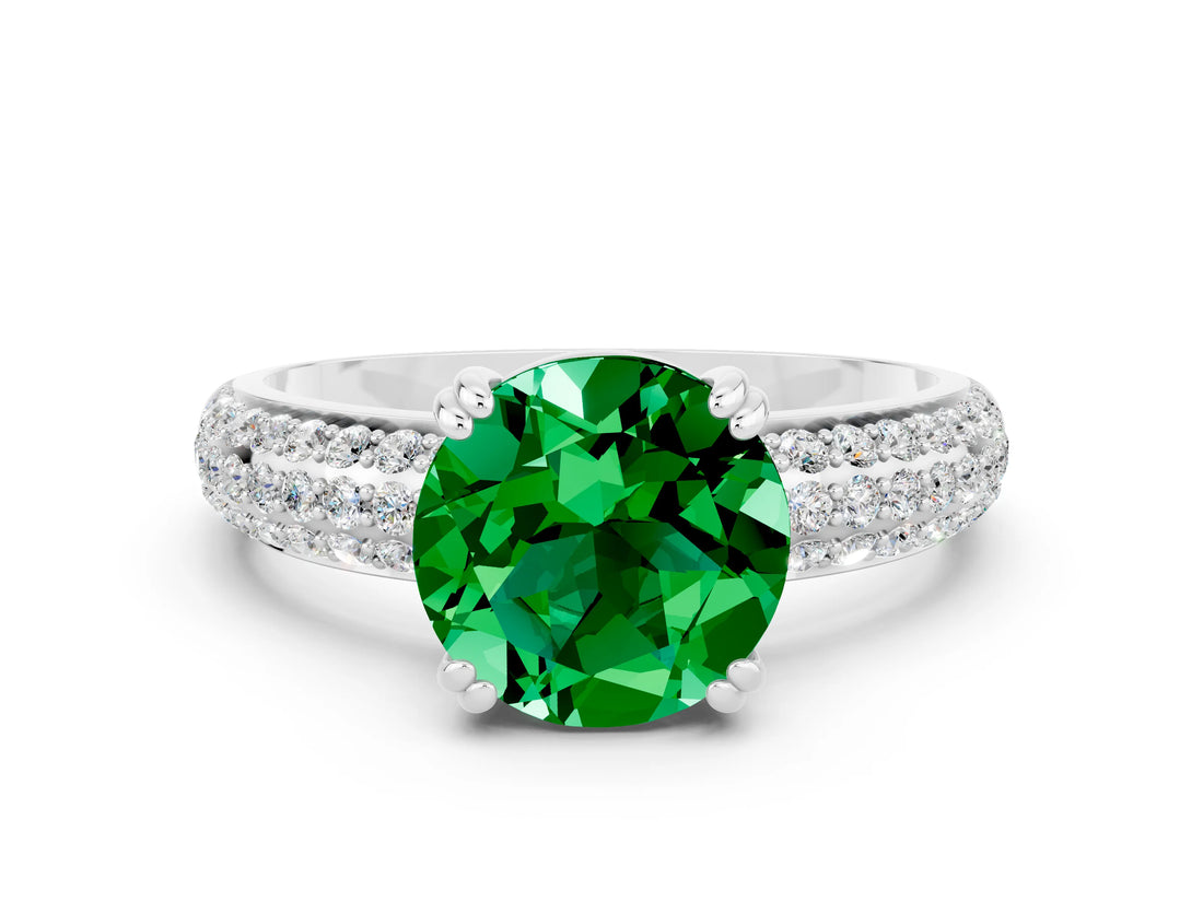 White gold Round Cut Cut Diamond Milgrain Marquise Band with Prong Setting