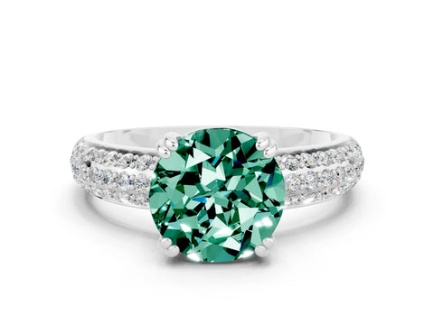 White gold Round Cut Cut Diamond Milgrain Marquise Band with Prong Setting