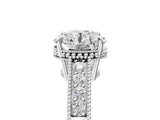 White gold Round Cut Cut Diamond Milgrain Pave Band Four-Prong Setting Ring_12