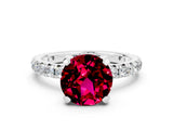 White gold Round Cut Cut Diamond Pavé Band with Four-Prong Setting