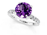 White gold Round Cut Cut Diamond Pavé Band with Four-Prong Setting_1