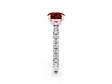 White gold Round Cut Cut Diamond Pavé Band with Four-Prong Setting_2
