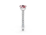 White gold Round Cut Cut Diamond Pavé Band with Four-Prong Setting_2