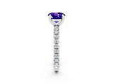 White gold Round Cut Cut Diamond Pavé Band with Four-Prong Setting_2