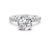 White gold Round Cut Cut Diamond Pavé Band with Four-Prong Setting