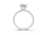 White gold Round Cut Cut Diamond Pavé Band with Four-Prong Setting_3