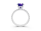 White gold Round Cut Cut Diamond Pavé Band with Four-Prong Setting_3